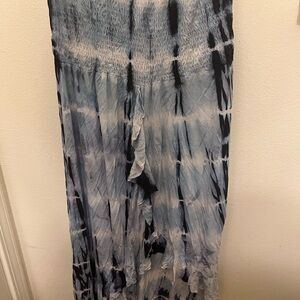 Raviya Blue and Black Tie-Dye Maxi Skirt